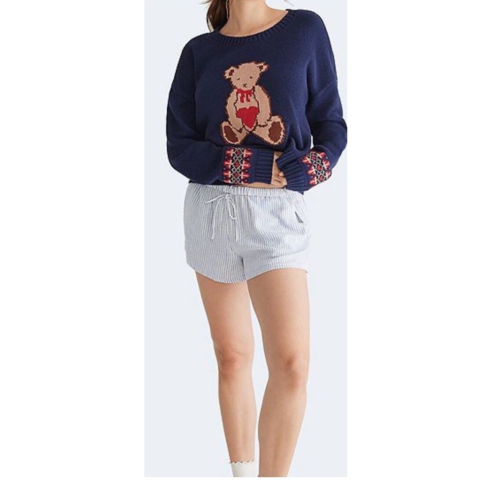 Aeropostale Slouchy Crew Neck Teddy Bear Sweater Fair Isle Pattern Oversized XL